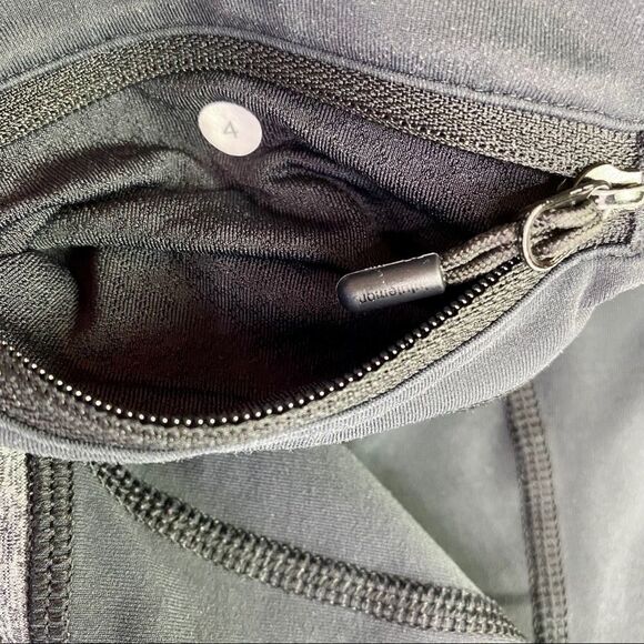 Lululemon Run Inspire Crop Heathered Dark Black 4 - Picture 5 of 5